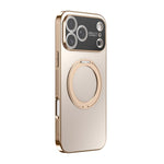غطاء هاتف مطلي كهربائياً مع MagSafe وحامل دوار 360 درجة وغطاء عدسة، لهواتف iPhone 17 Pro Max وiPhone 17 Pro وiPhone 17 وiPhone Air وiPhone 16 Pro Max وiPhone 16 Pro