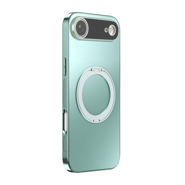 غطاء هاتف مطلي كهربائياً مع MagSafe وحامل دوار 360 درجة وغطاء عدسة، لهواتف iPhone 17 Pro Max وiPhone 17 Pro وiPhone 17 وiPhone Air وiPhone 16 Pro Max وiPhone 16 Pro