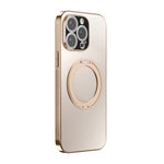 غطاء هاتف مطلي كهربائياً مع MagSafe وحامل دوار 360 درجة وغطاء عدسة، لهواتف iPhone 17 Pro Max وiPhone 17 Pro وiPhone 17 وiPhone Air وiPhone 16 Pro Max وiPhone 16 Pro