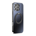 غطاء هاتف مطلي كهربائياً مع MagSafe وحامل دوار 360 درجة وغطاء عدسة، لهواتف iPhone 17 Pro Max وiPhone 17 Pro وiPhone 17 وiPhone Air وiPhone 16 Pro Max وiPhone 16 Pro