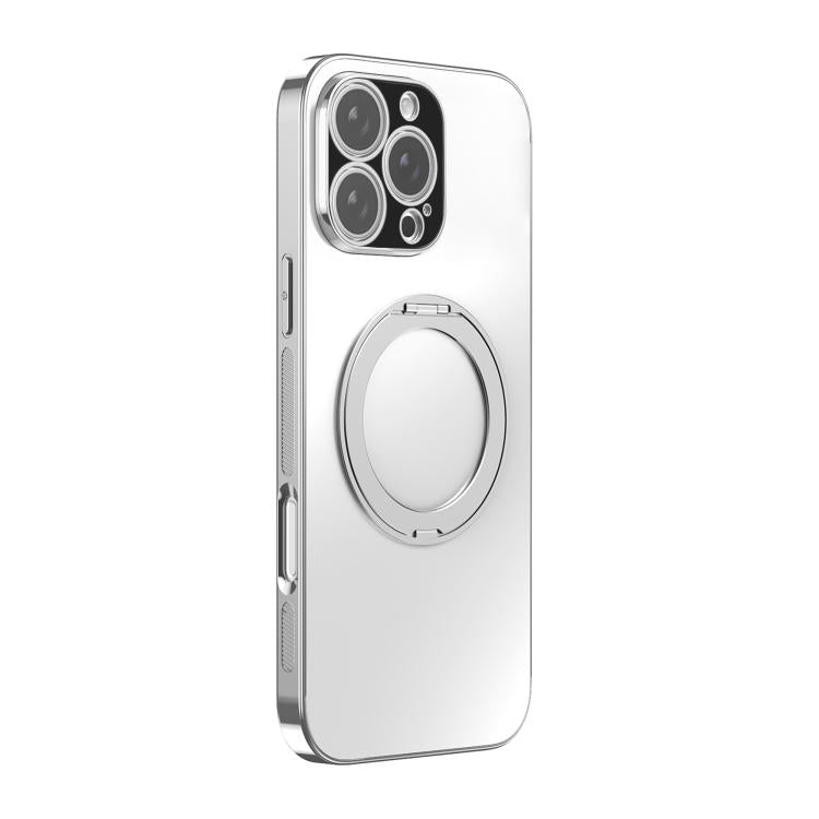 غطاء هاتف مطلي كهربائياً مع MagSafe وحامل دوار 360 درجة وغطاء عدسة، لهواتف iPhone 17 Pro Max وiPhone 17 Pro وiPhone 17 وiPhone Air وiPhone 16 Pro Max وiPhone 16 Pro