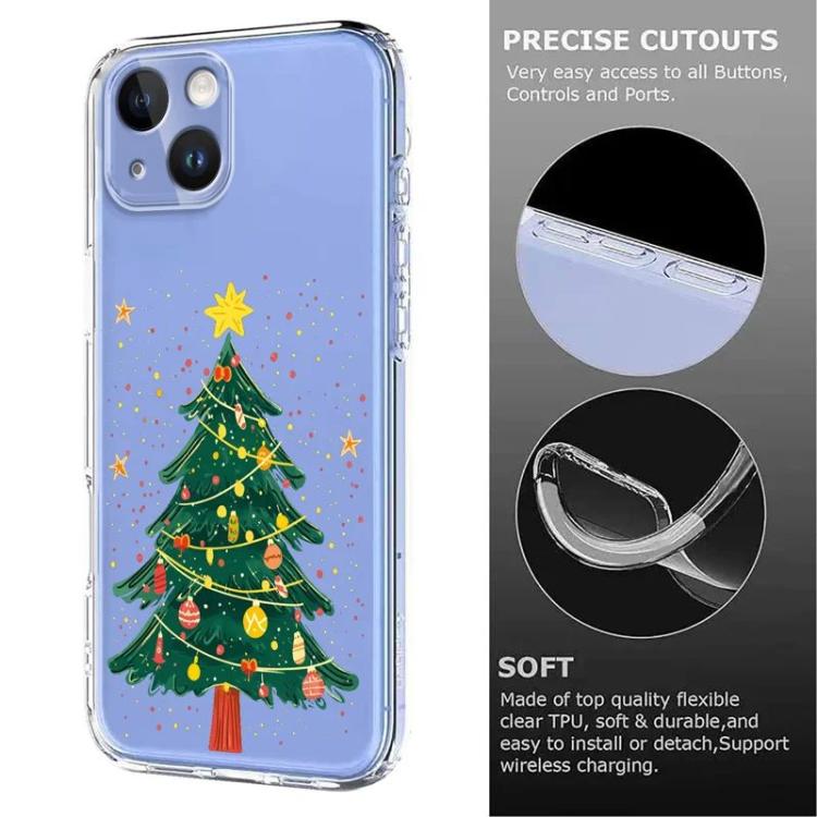 غطاء هاتف مطبوع من TPU بطابع عيد الميلاد، لهاتف iPhone 15