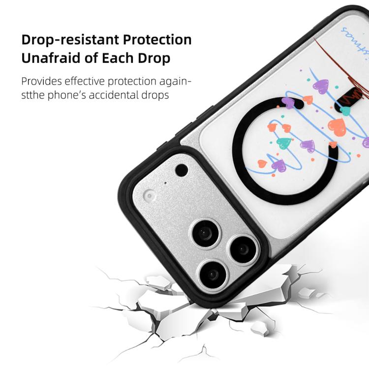 غطاء هاتف بطبقة سوداء مطلية مغناطيسية قوية من سلسلة عيد الميلاد، لهواتف iPhone 17 Pro Max، iPhone 17 Pro، iPhone 17
