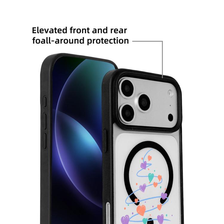 غطاء هاتف بطبقة سوداء مطلية مغناطيسية قوية من سلسلة عيد الميلاد، لهواتف iPhone 17 Pro Max، iPhone 17 Pro، iPhone 17