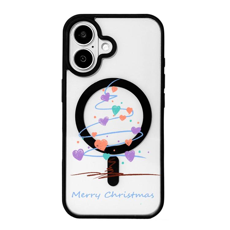 غطاء هاتف بطبقة سوداء مطلية مغناطيسية قوية من سلسلة عيد الميلاد، لهواتف iPhone 17 Pro Max، iPhone 17 Pro، iPhone 17