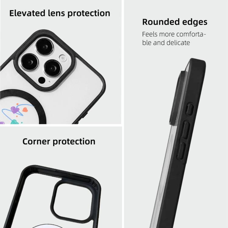 غطاء هاتف بطبقة سوداء مطلية مغناطيسية قوية من سلسلة عيد الميلاد، لهواتف iPhone 16 Pro Max، iPhone 16 Pro، iPhone 16