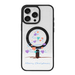 غطاء هاتف بطبقة سوداء مطلية مغناطيسية قوية من سلسلة عيد الميلاد، لهواتف iPhone 16 Pro Max، iPhone 16 Pro، iPhone 16