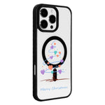 غطاء هاتف بطبقة سوداء مطلية مغناطيسية قوية من سلسلة عيد الميلاد، لهواتف iPhone 15 Pro Max، iPhone 15 Pro