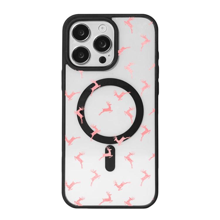 غطاء هاتف بطبقة سوداء مطلية مغناطيسية قوية من سلسلة عيد الميلاد، لهواتف iPhone 15 Pro Max، iPhone 15 Pro
