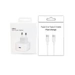شاحن A3365 PD40W USB-C / Type-C مع كابل بيانات Type-C إلى Type-C، قابس الاتحاد الأوروبي، قابس الاتحاد الأوروبي + كابل Type-C بطول 1 متر، قابس الاتحاد الأوروبي + كابل Type-C بطول 2 متر