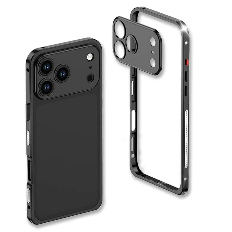 غطاء هاتف مقاوم للصدمات بإطار معدني رفيع للغاية مع إطار عدسة، لهواتف iPhone 17 Pro Max، iPhone 17 Pro