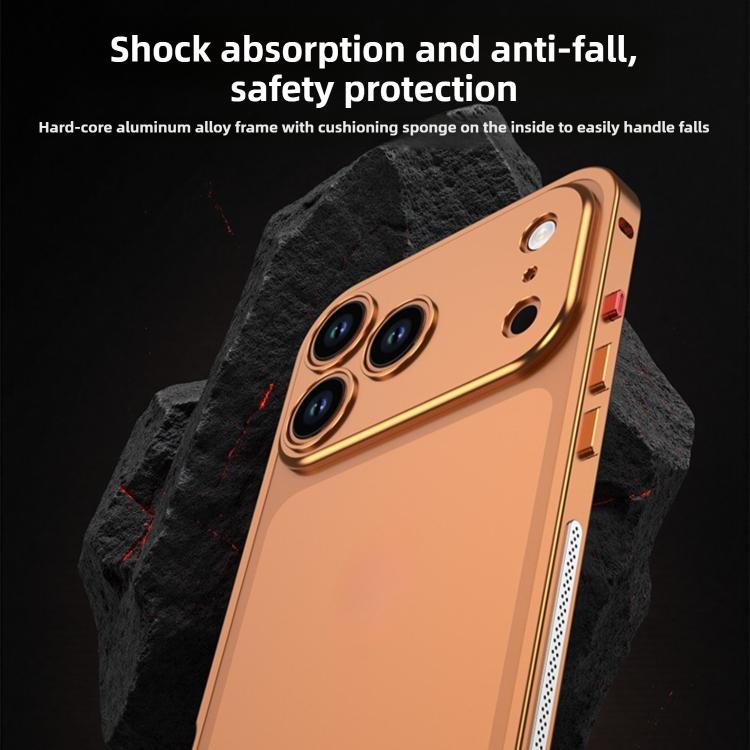 غطاء هاتف مقاوم للصدمات بإطار معدني رفيع للغاية مع إطار عدسة، لهواتف iPhone 17 Pro Max، iPhone 17 Pro