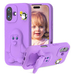 غطاء هاتف صدمات EVA للأطفال بشكل بطريق مع حامل، لهواتف iPhone 17 Pro Max، iPhone 17 Pro، iPhone 17، iPhone Air، iPhone 16 Pro Max، iPhone 16 Pro، iPhone 16، iPhone 15 Pro Max