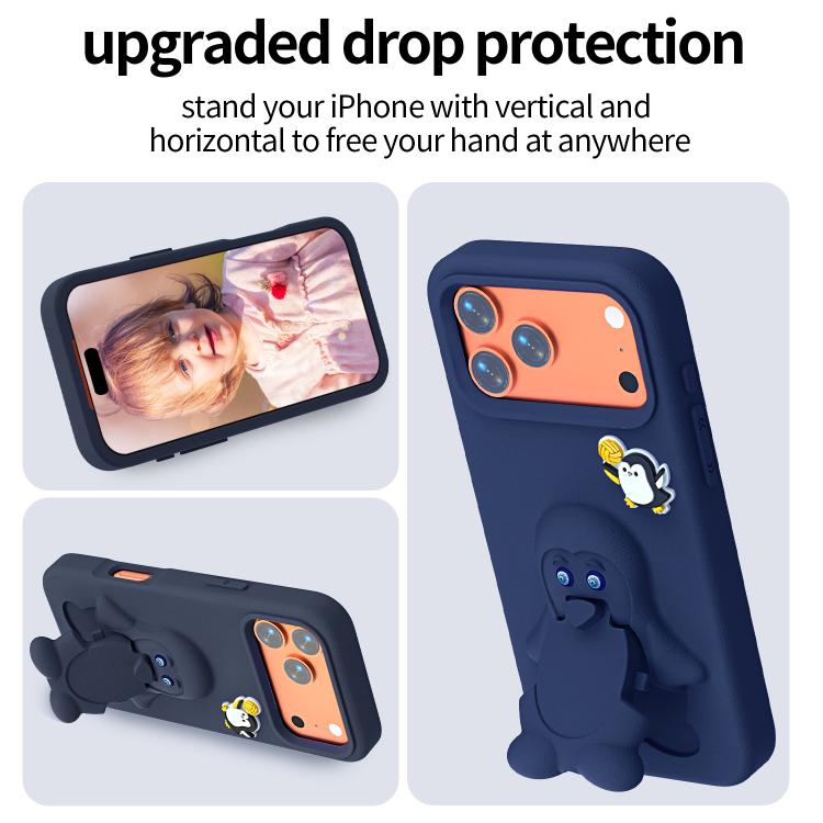 غطاء هاتف صدمات EVA للأطفال بشكل بطريق مع حامل، لهواتف iPhone 17 Pro Max، iPhone 17 Pro، iPhone 17، iPhone Air، iPhone 16 Pro Max، iPhone 16 Pro، iPhone 16، iPhone 15 Pro Max