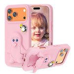 غطاء هاتف صدمات EVA للأطفال بشكل بطريق مع حامل، لهواتف iPhone 17 Pro Max، iPhone 17 Pro، iPhone 17، iPhone Air، iPhone 16 Pro Max، iPhone 16 Pro، iPhone 16، iPhone 15 Pro Max