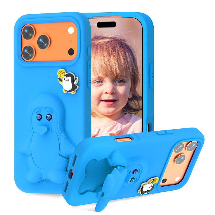 غطاء هاتف صدمات EVA للأطفال بشكل بطريق مع حامل، لهواتف iPhone 17 Pro Max، iPhone 17 Pro، iPhone 17، iPhone Air، iPhone 16 Pro Max، iPhone 16 Pro، iPhone 16، iPhone 15 Pro Max