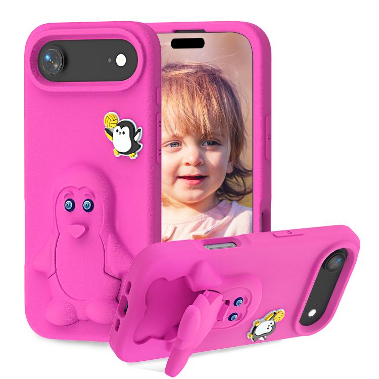 غطاء هاتف صدمات EVA للأطفال بشكل بطريق مع حامل، لهواتف iPhone 17 Pro Max، iPhone 17 Pro، iPhone 17، iPhone Air، iPhone 16 Pro Max، iPhone 16 Pro، iPhone 16، iPhone 15 Pro Max