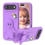 غطاء هاتف صدمات EVA للأطفال بشكل بطريق مع حامل، لهواتف iPhone 17 Pro Max، iPhone 17 Pro، iPhone 17، iPhone Air، iPhone 16 Pro Max، iPhone 16 Pro، iPhone 16، iPhone 15 Pro Max