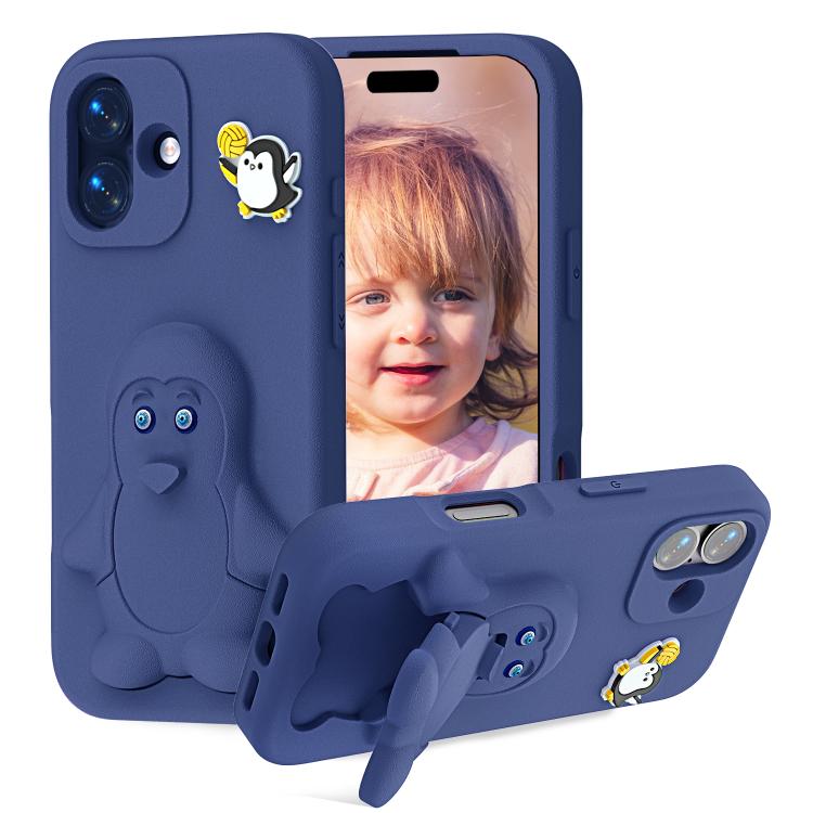 غطاء هاتف صدمات EVA للأطفال بشكل بطريق مع حامل، لهواتف iPhone 17 Pro Max، iPhone 17 Pro، iPhone 17، iPhone Air، iPhone 16 Pro Max، iPhone 16 Pro، iPhone 16، iPhone 15 Pro Max