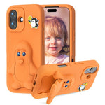 غطاء هاتف صدمات EVA للأطفال بشكل بطريق مع حامل، لهواتف iPhone 17 Pro Max، iPhone 17 Pro، iPhone 17، iPhone Air، iPhone 16 Pro Max، iPhone 16 Pro، iPhone 16، iPhone 15 Pro Max