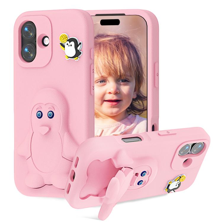 غطاء هاتف صدمات EVA للأطفال بشكل بطريق مع حامل، لهواتف iPhone 17 Pro Max، iPhone 17 Pro، iPhone 17، iPhone Air، iPhone 16 Pro Max، iPhone 16 Pro، iPhone 16، iPhone 15 Pro Max