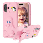 غطاء هاتف صدمات EVA للأطفال بشكل بطريق مع حامل، لهواتف iPhone 17 Pro Max، iPhone 17 Pro، iPhone 17، iPhone Air، iPhone 16 Pro Max، iPhone 16 Pro، iPhone 16، iPhone 15 Pro Max