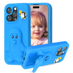 غطاء هاتف صدمات EVA للأطفال بشكل بطريق مع حامل، لهواتف iPhone 17 Pro Max، iPhone 17 Pro، iPhone 17، iPhone Air، iPhone 16 Pro Max، iPhone 16 Pro، iPhone 16، iPhone 15 Pro Max