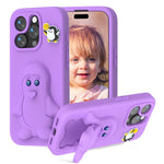 غطاء هاتف صدمات EVA للأطفال بشكل بطريق مع حامل، لهواتف iPhone 17 Pro Max، iPhone 17 Pro، iPhone 17، iPhone Air، iPhone 16 Pro Max، iPhone 16 Pro، iPhone 16، iPhone 15 Pro Max