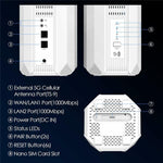 WAVLINK WL-WNF100X3NR-B مع فتحة Nano SIM نسخة أوروبية راوتر 5G WiFi 6، قابس الاتحاد الأوروبي، قابس المملكة المتحدة
