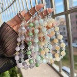 Celestial Six-Color UV Photochromic Bead Square Bead Phone Chain, Purple, Blue, Gray, Yellow, Green, Orange