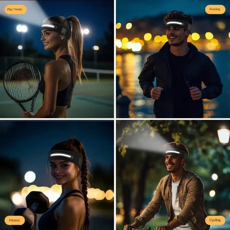 عصابات رأس رياضية LED للركض الليلي في الهواء الطلق