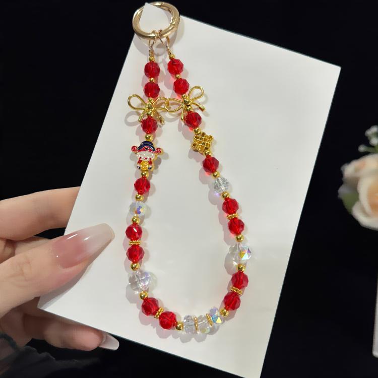 قلادة كريستالية للماء الميمون من Fortune Crystal، أحمر، أخضر