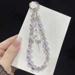 Alloy Butterfly Tassel Phone Charm, Pink, Green, Purple, Red, Orange