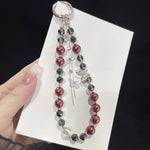Alloy Butterfly Tassel Phone Charm, Pink, Green, Purple, Red, Orange