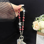 Alloy Butterfly Tassel Phone Charm, Pink, Green, Purple, Red, Orange