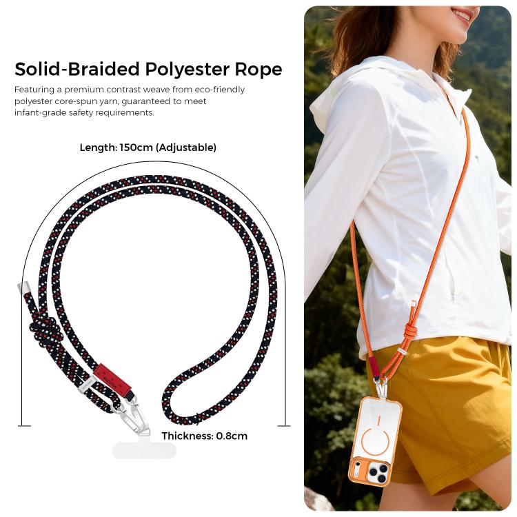 Recycled polyester yarn color-blocked woven hanging rope