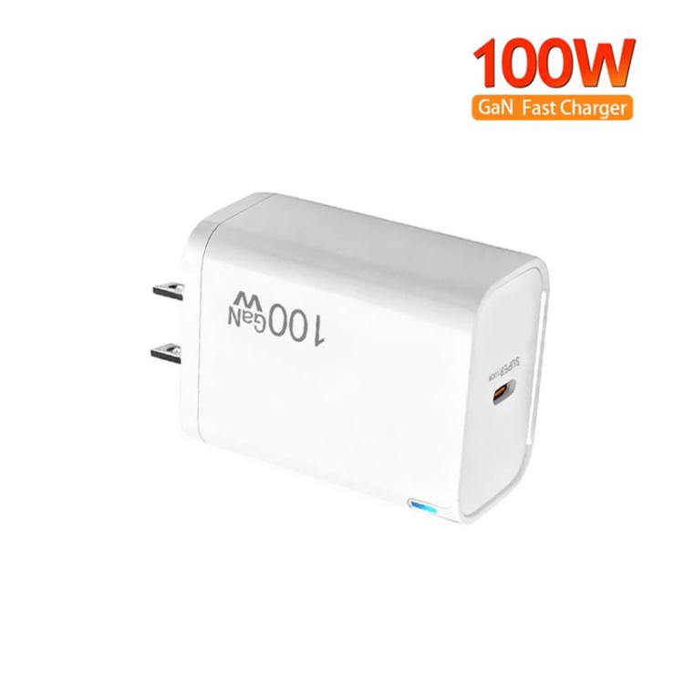 شاحن TE-PD46 GaN بقوة 100 واط PD و45 واط متوافق بالكامل مع كابل بيانات Type-C إلى Type-C، قابس أمريكي