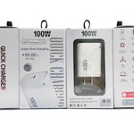 شاحن TE-PD46 GaN بقوة 100 واط PD و45 واط متوافق بالكامل مع كابل بيانات Type-C إلى Type-C، قابس أمريكي