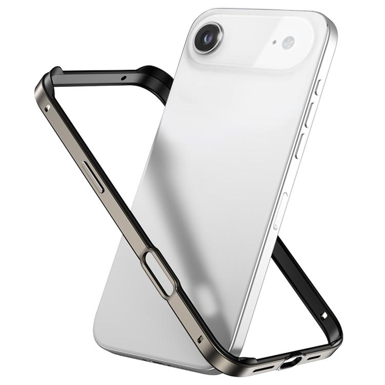 غطاء إطار هاتف مبرد مقاوم للصدمات بأربع زوايا من السيليكون الهجين المعدني، لهواتف iPhone 17 Pro Max، iPhone 17 Pro، iPhone 17، iPhone Air