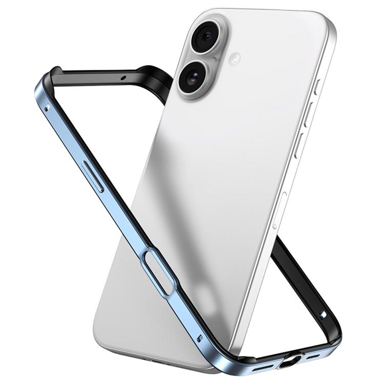 غطاء إطار هاتف مبرد مقاوم للصدمات بأربع زوايا من السيليكون الهجين المعدني، لهواتف iPhone 16 Pro Max، iPhone 16 Pro، iPhone 16 Plus، iPhone 16