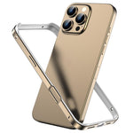 غطاء إطار هاتف مبرد مقاوم للصدمات بأربع زوايا من السيليكون الهجين المعدني، لهواتف iPhone 16 Pro Max، iPhone 16 Pro، iPhone 16 Plus، iPhone 16