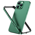 غطاء إطار هاتف مبرد مقاوم للصدمات بأربع زوايا من السيليكون الهجين المعدني، لهواتف iPhone 16 Pro Max، iPhone 16 Pro، iPhone 16 Plus، iPhone 16
