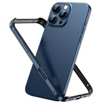 غطاء إطار هاتف مبرد مقاوم للصدمات بأربع زوايا من السيليكون الهجين المعدني، لهواتف iPhone 16 Pro Max، iPhone 16 Pro، iPhone 16 Plus، iPhone 16