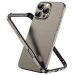 غطاء إطار هاتف مبرد مقاوم للصدمات بأربع زوايا من السيليكون الهجين المعدني، لهواتف iPhone 16 Pro Max، iPhone 16 Pro، iPhone 16 Plus، iPhone 16