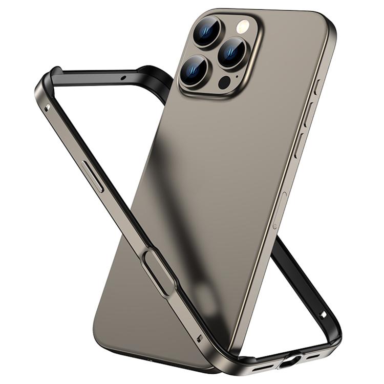 غطاء إطار هاتف مبرد مقاوم للصدمات بأربع زوايا من السيليكون الهجين المعدني، لهواتف iPhone 16 Pro Max، iPhone 16 Pro، iPhone 16 Plus، iPhone 16