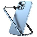 غطاء إطار هاتف مبرد مقاوم للصدمات بأربع زوايا من السيليكون الهجين المعدني، لهواتف iPhone 16 Pro Max، iPhone 16 Pro، iPhone 16 Plus، iPhone 16