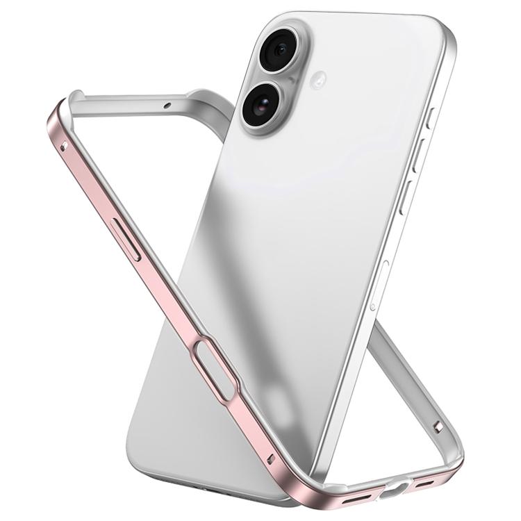 غطاء إطار هاتف مبرد مقاوم للصدمات بأربع زوايا من السيليكون الهجين المعدني، لهواتف iPhone 16 Pro Max، iPhone 16 Pro، iPhone 16 Plus، iPhone 16