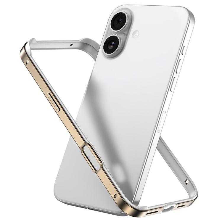 غطاء إطار هاتف مبرد مقاوم للصدمات بأربع زوايا من السيليكون الهجين المعدني، لهواتف iPhone 16 Pro Max، iPhone 16 Pro، iPhone 16 Plus، iPhone 16