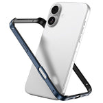 غطاء إطار هاتف مبرد مقاوم للصدمات بأربع زوايا من السيليكون الهجين المعدني، لهواتف iPhone 16 Pro Max، iPhone 16 Pro، iPhone 16 Plus، iPhone 16