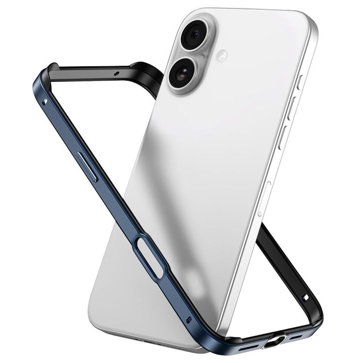 غطاء إطار هاتف مبرد مقاوم للصدمات بأربع زوايا من السيليكون الهجين المعدني، لهواتف iPhone 16 Pro Max، iPhone 16 Pro، iPhone 16 Plus، iPhone 16